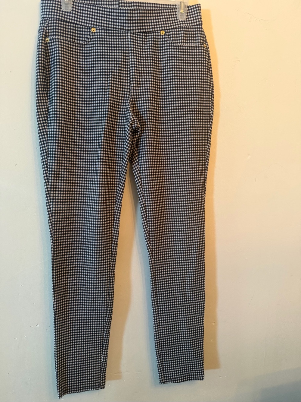MICHAEL Michael Kors Black and White Gingham Slim Chinos